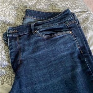 Slim, straight legged jean.